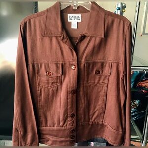 Neutral, Lightweight Button Front Jacket Brown - Large